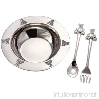 1 X Silverplated Baby Bear Bowl Spoon Fork Set by Elegance Silver - B004UR6FNU